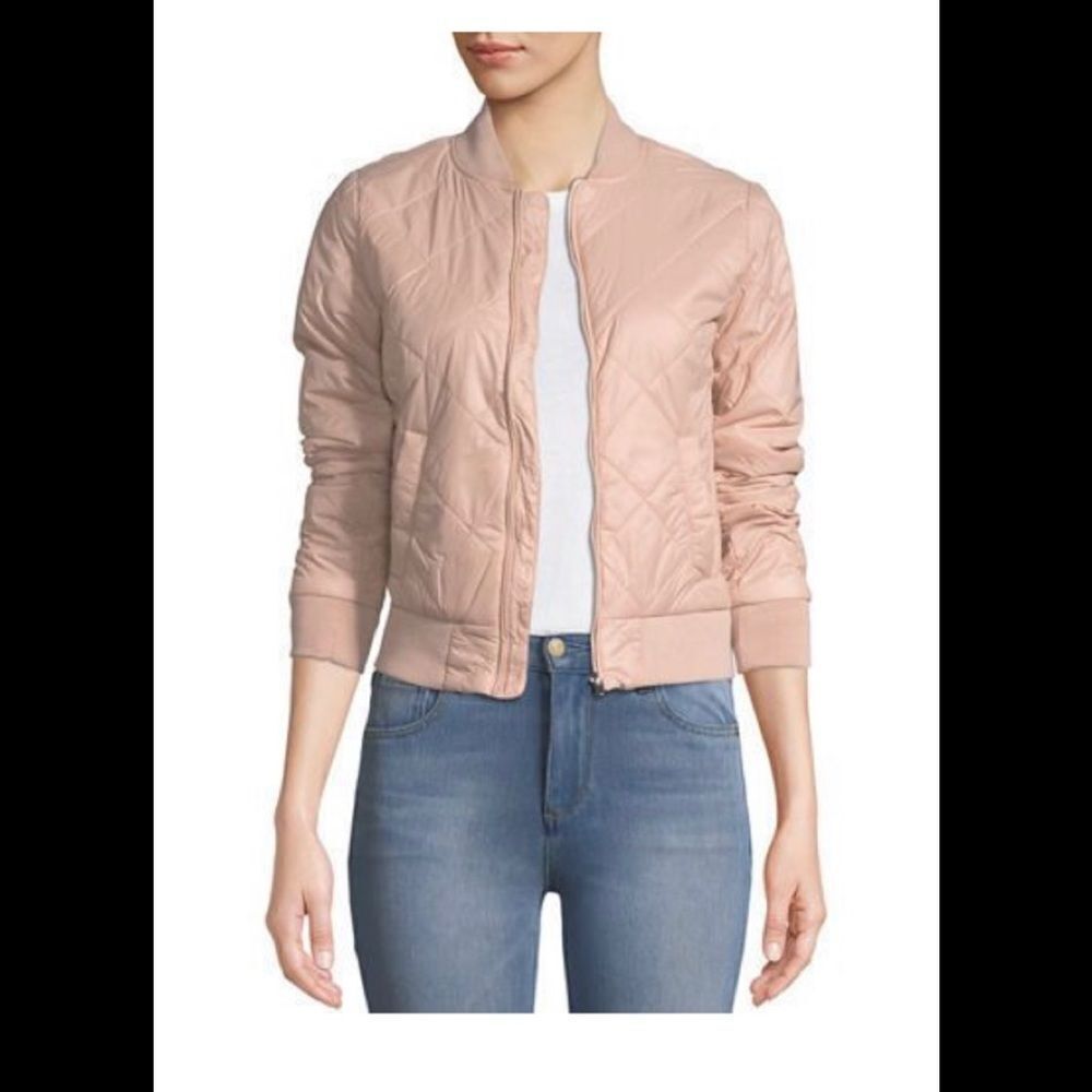 Romeo & Juliet Couture Pink Blush Bomber Jacket size S Light Bomber Jacket
